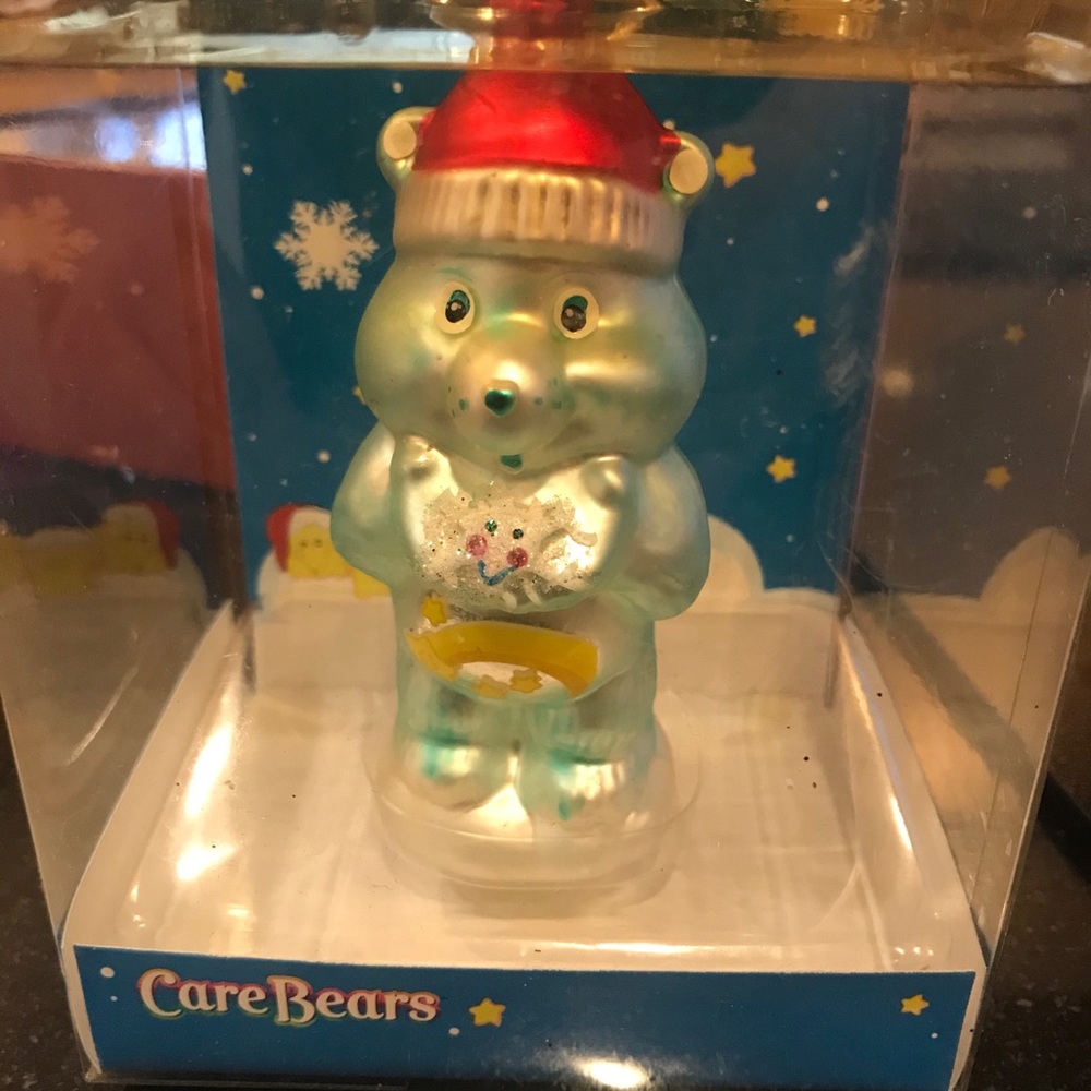 Vintage glass Care Bears ornament
